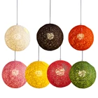 Бамбуковая, ротанговая и конопляная шариковая люстра, индивидуальное творчество, сферический ротанговый гнездо, абажур