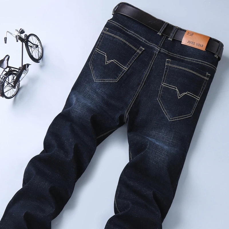 Брюки женские джинсовые Стрейчевые с завышенной талией черные/синие большие