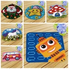 Милый мультяшный Набор для вышивки ковровых покрытий, Набор для вышивки ковровых покрытий, ковровая дорожка, набор крючков с защелкой для детей, фоамиран для рукоделия, вязания
