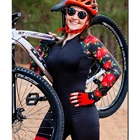 Профессиональные трикотажные костюмы для триатлона, женские комбинезоны с длинным рукавом и красной розой, комплект велосипедной одежды, уличные комбинезоны для горного и шоссейного велосипеда, Маленькая обезьяна