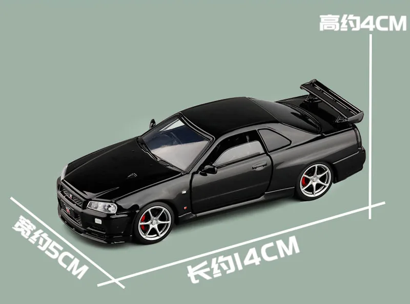 1/32 сплав Япония R34 SKYLINE GTR литая модель Игрушечный Автомобиль Моделирование Звук