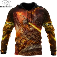 premium fire dragon 3d all over printed men hoodie autumn and winter unisex sweatshirt zip pullover casual streetwear kj421