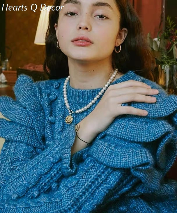 

Smile Face Faux Pearl Choker Necklace Designer T Show Runway Boho Trendy Gown Wedding Jewelry Rare Japan Korean Style Ins