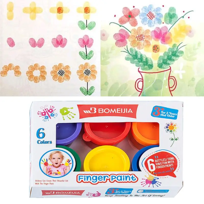 

30ml 6 Vibrant Colors Washable Gouache Paint for Kids School Finger Paint M17F