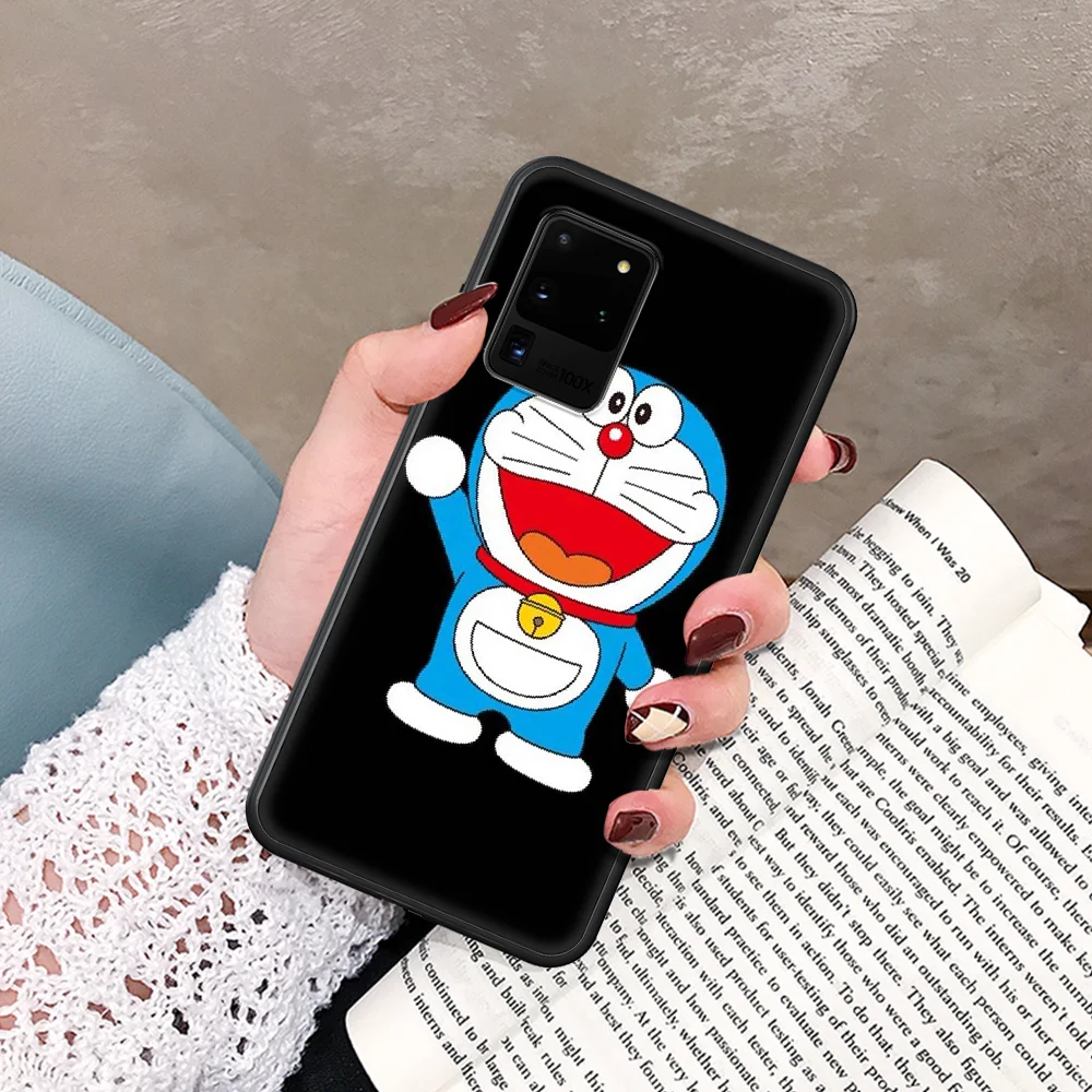

cute cartoon cat doraemon Phone Case For Samsung Galaxy Note S 8 9 10 20 Plus E Lite Uitra black Waterproof Trend Funda Luxury