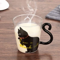 cute cat milk juice cup home office cafe tazas best gift for festivalcat clawpaw cup double glass coffee mug cartoon