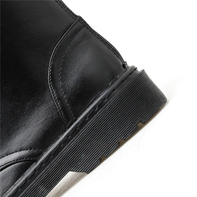 Женские ботильоны на шнуровке YMECHIC черные армейские ботинки низком каблуке с