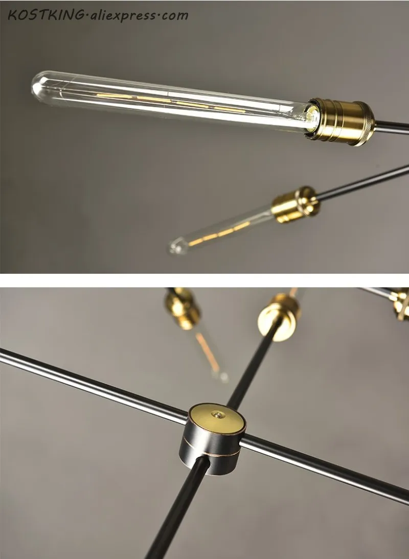 

Retro Iron Art Chandelier Lighting Nordic Simple Industrial Branch Lustres Decor Lamps Restaurant Living Room Modern Chandeliers