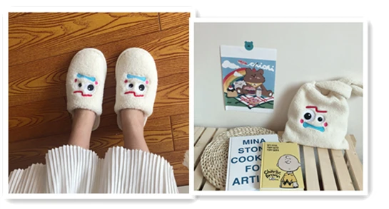28x30cm bag slipper Зимние плюшевые тапочки с рисунком медведя; женские домашние тапочки; мягкие удобные женские тапочки с милыми животными; женские домашние тапочки; размеры 36-41 - Цвет: 28x30cm bag slipper