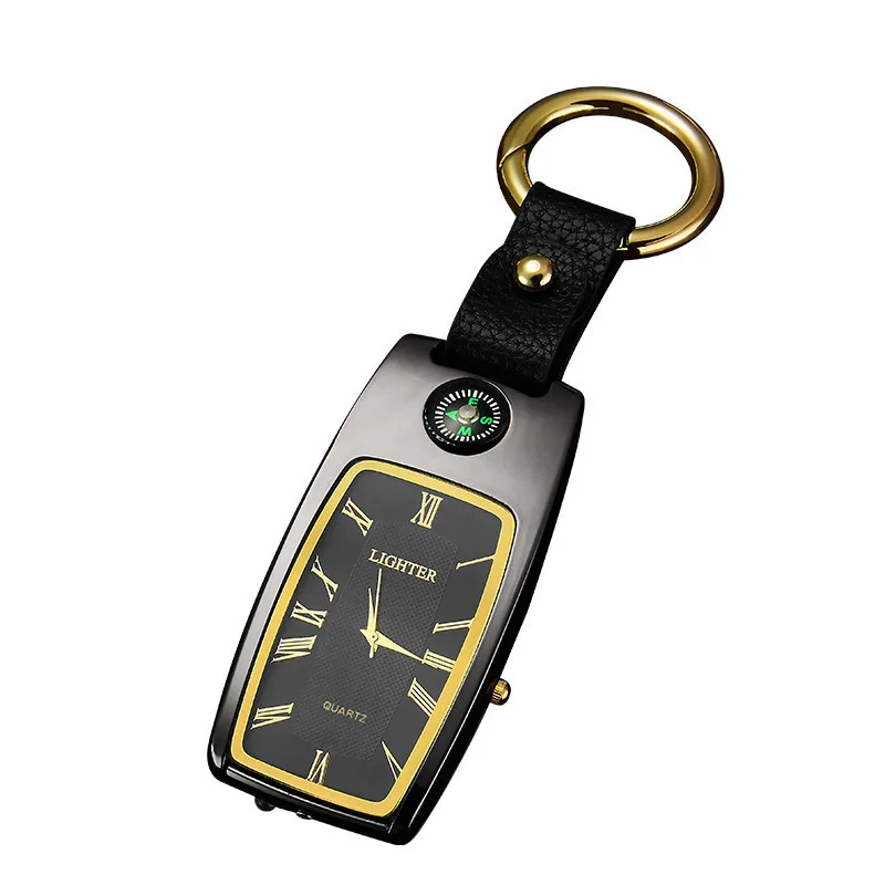 

Lighting watch compass key fob 4 in 1 charge cigarette lighter usb watch advertising LOGO charging lighter