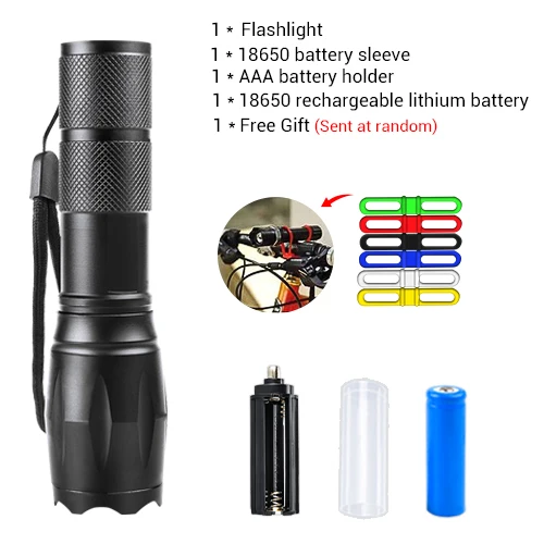 package B Ультра яркий светодиодный светильник T6 L2 V6, 8000 лм, фонарь, походный светильник, 5 режимов, водонепроницаемый, масштабируемый, велосипедный светильник с батареей AAA 18650 - Испускаемый цвет: package B