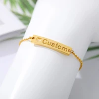 personalized custom name bracelet stainless steel charm cuff bracelets for women handmade bangle boho baby jewelry gift