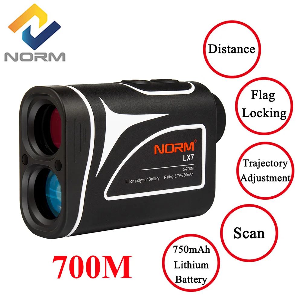 Лазерный дальномер NORM LX7 700 м для гольфа охоты с толчкой и наклоном компенсация