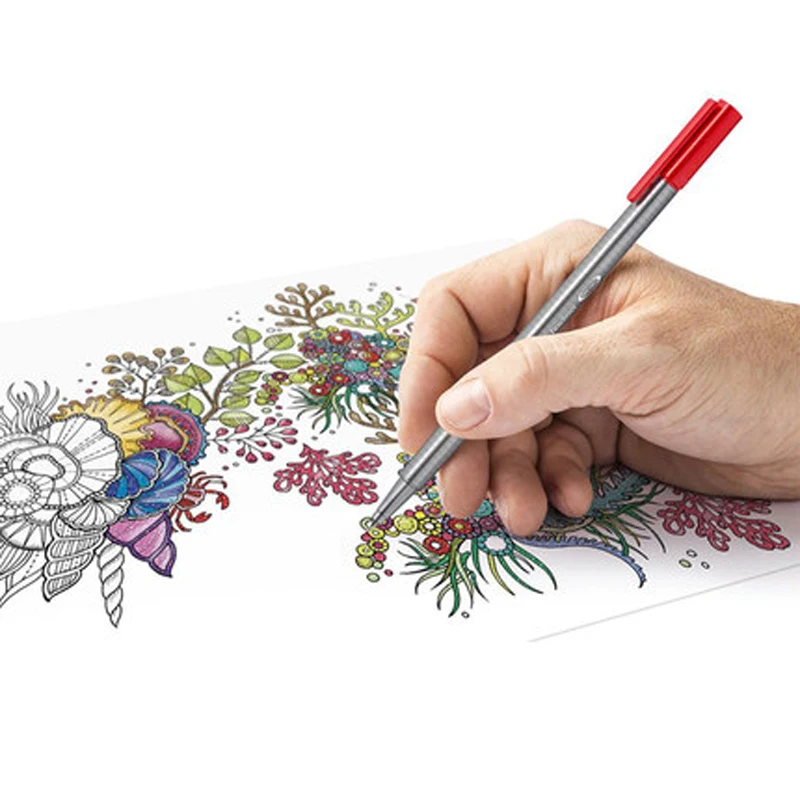 Немецкая ручка из волокна STAEDTLER 334 набор 4/15/20/30/42/50 цветов цвет эскизная 0 3 мм