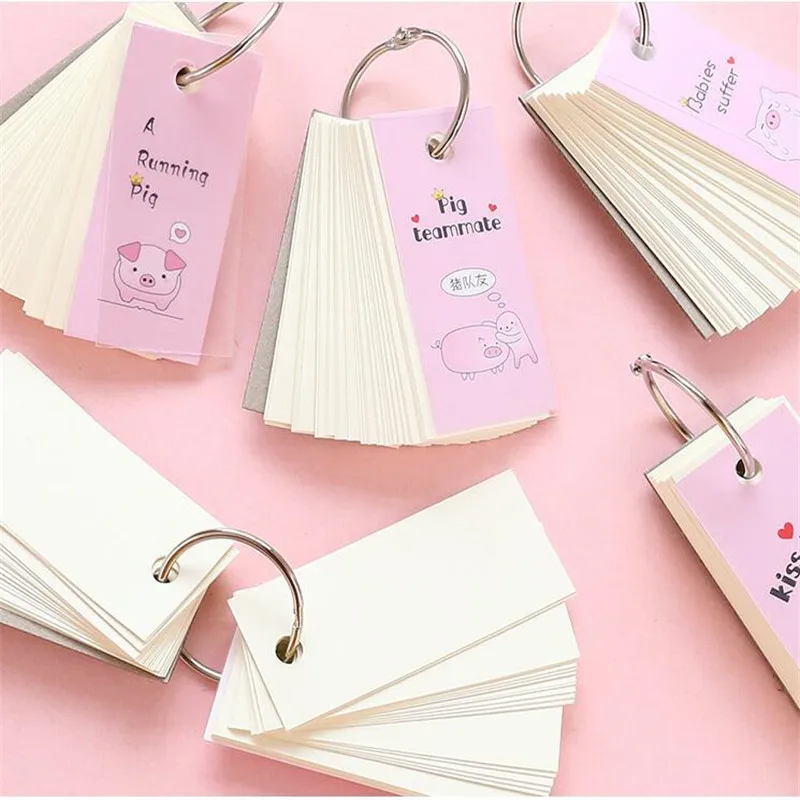 1pcs= 100 sheets thick iron ring notebook loose-leaf portable cute Cute blank message note pad paper small book | Канцтовары для