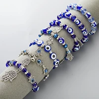 lucky evil eye bracelets blue evil eye bead bracelet for men women handmade turkish jewelry charm bracelet female dropshipping