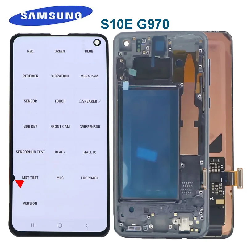 

Original AMOLED LCD Screen For SAMSUNG Galaxy S10E G970F/DS G970U G970W SM-G9700 Lcd Display Touch screen Digitizer with frame