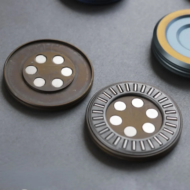 Spot Titanium Alloy Genex Studio Sound Coin Pop Coin Decompression Toy EDC Lucky Magnetic Push Card Coin