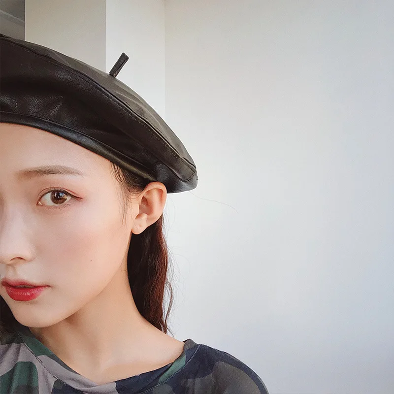 Черный берет летняя женская тонкая шляпа в британском стиле восьмиугольная