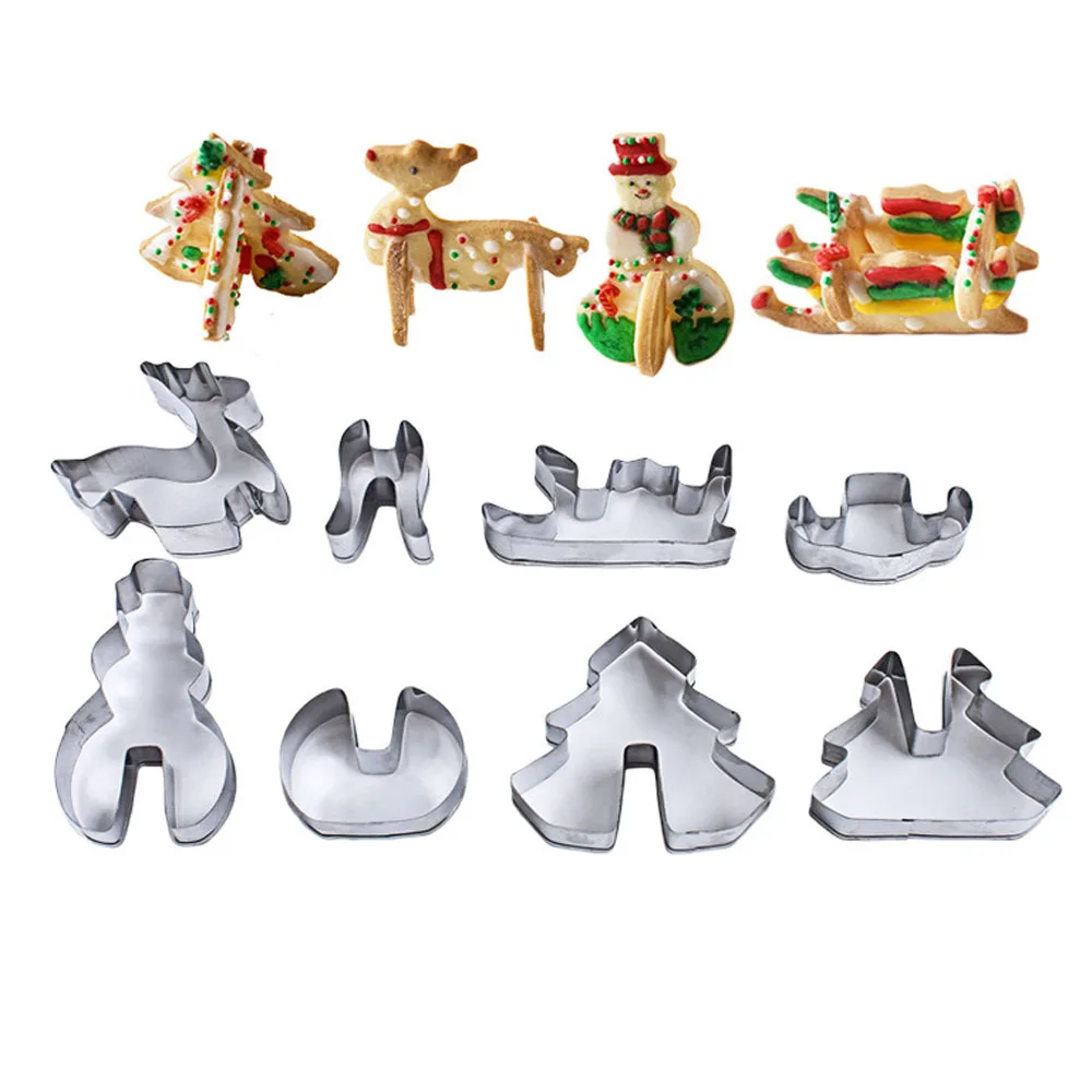 8 шт./компл. 3D Нержавеющая сталь Рождество формочки для печенья пряничный домик