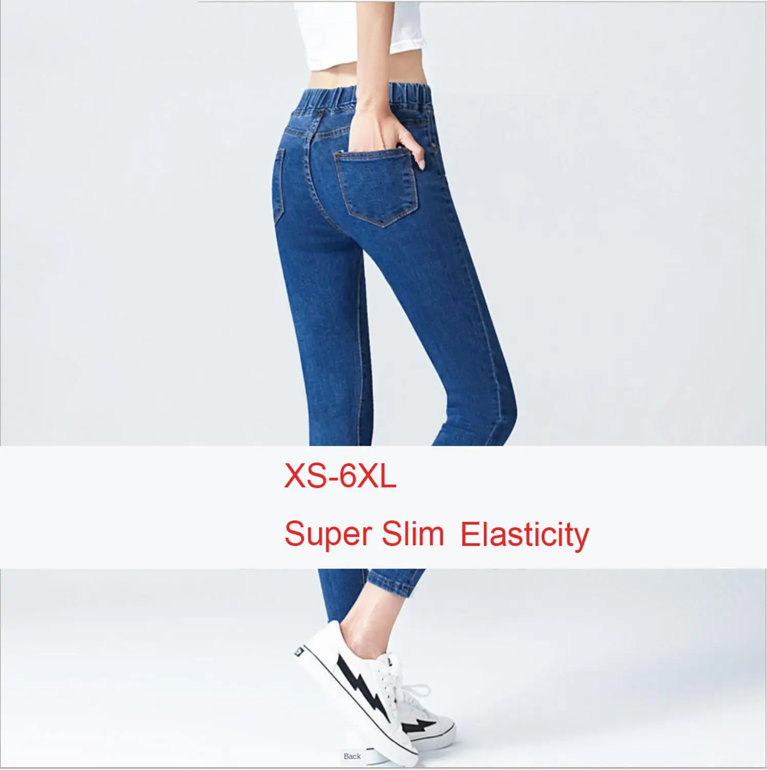 Эластичные брюки размера плюс с эластичным поясом джинсовые Bagger весенне летние