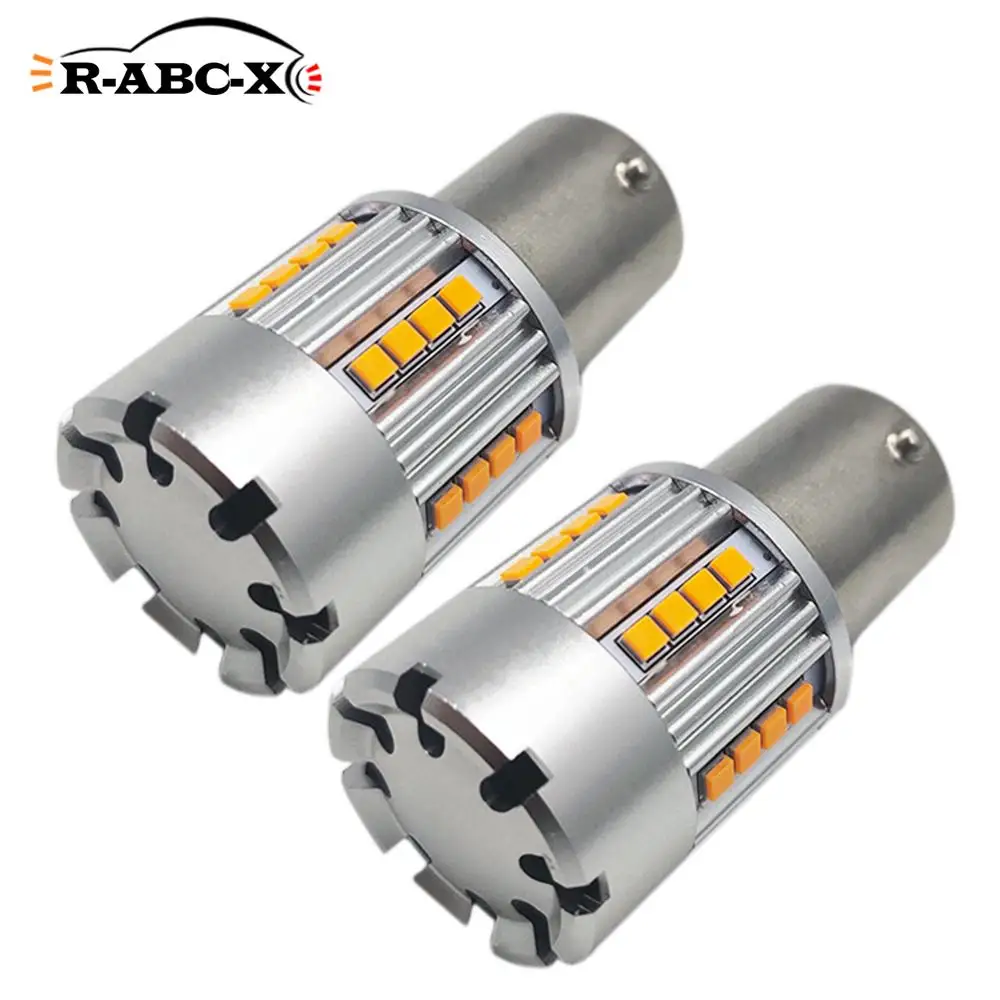 

2 шт. Canbus без ошибок P21W PY21W 1156 BA15S 7440 BAU15S Автомобильный светодиодный сигнал поворота светильник стояночный тормоз лампа 12V-18V желтый 1200lm 22W