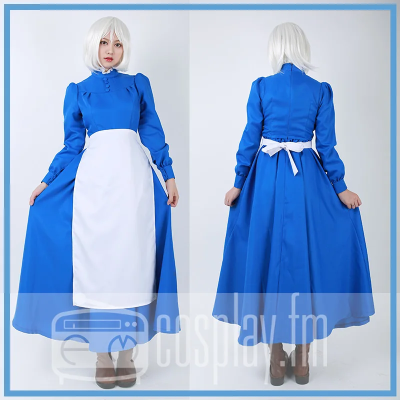Sophie Hatter синее платье Howls Moving Castle карнавальный костюм с фартуком|dress cosplay|cosplay