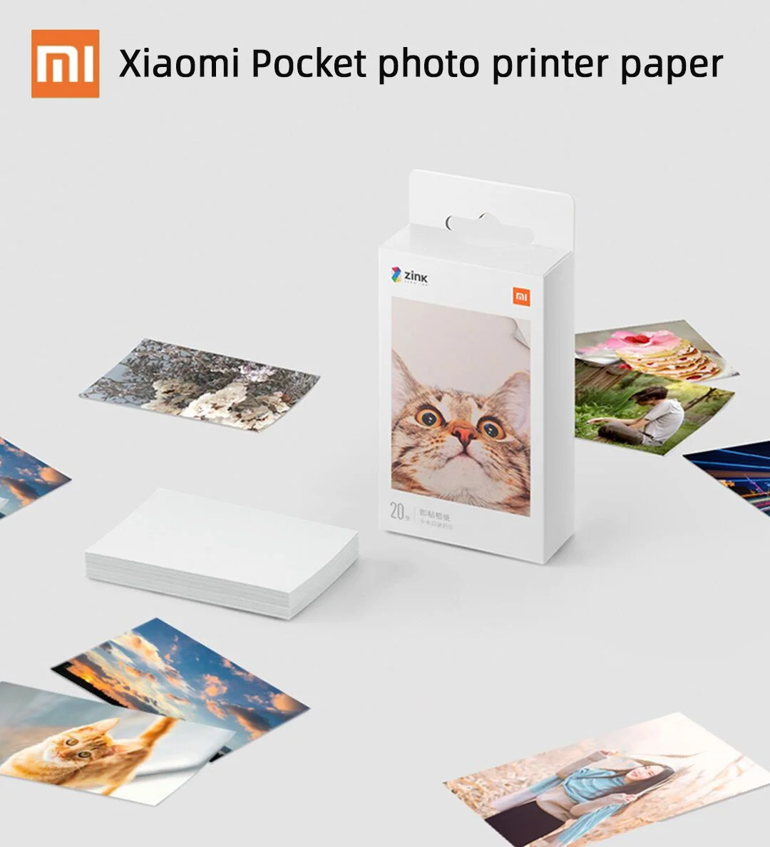 Глобальная версия Xiaomi Карманный фотопринтер бумага самоклеящаяся для принтера 20