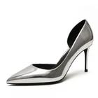 2020 лакированная кожаДетские замшевые свадебные туфли на высоком тонком каблуке с острым носком пикантные вечерние офисные туфли-лодочки N0047