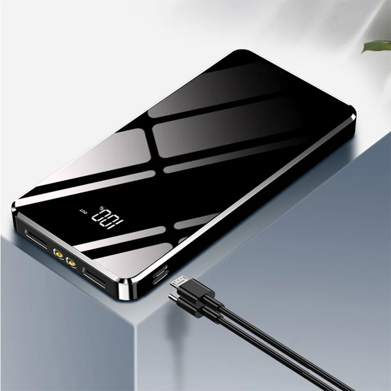 Ultra-thin Power bank 20000mAhPortable Charging 20000 mAh USB PoverBank External Battery Charger For Xiaomi Mi 9 8 iPhone