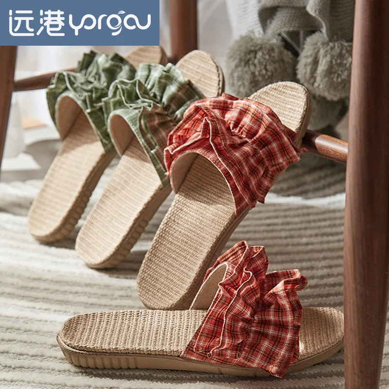 

Шлепанцы женские из льняного материала, повседневные сандалии, удобные и дышащие, для пляжа, прогулок, летние тапочки, 2021