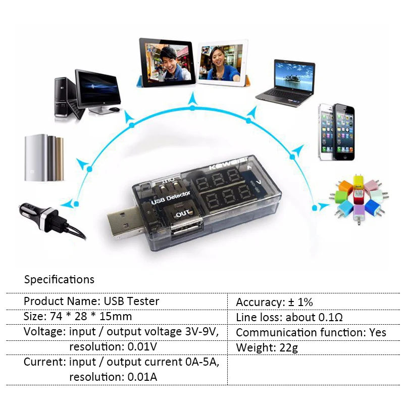 USB-тестер с двойным дисплеем 5 В 12 | Инструменты