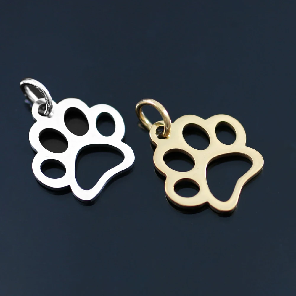 5 шт./лот нержавеющая сталь полые следы животных Шарм Разъемы для бижутерии
