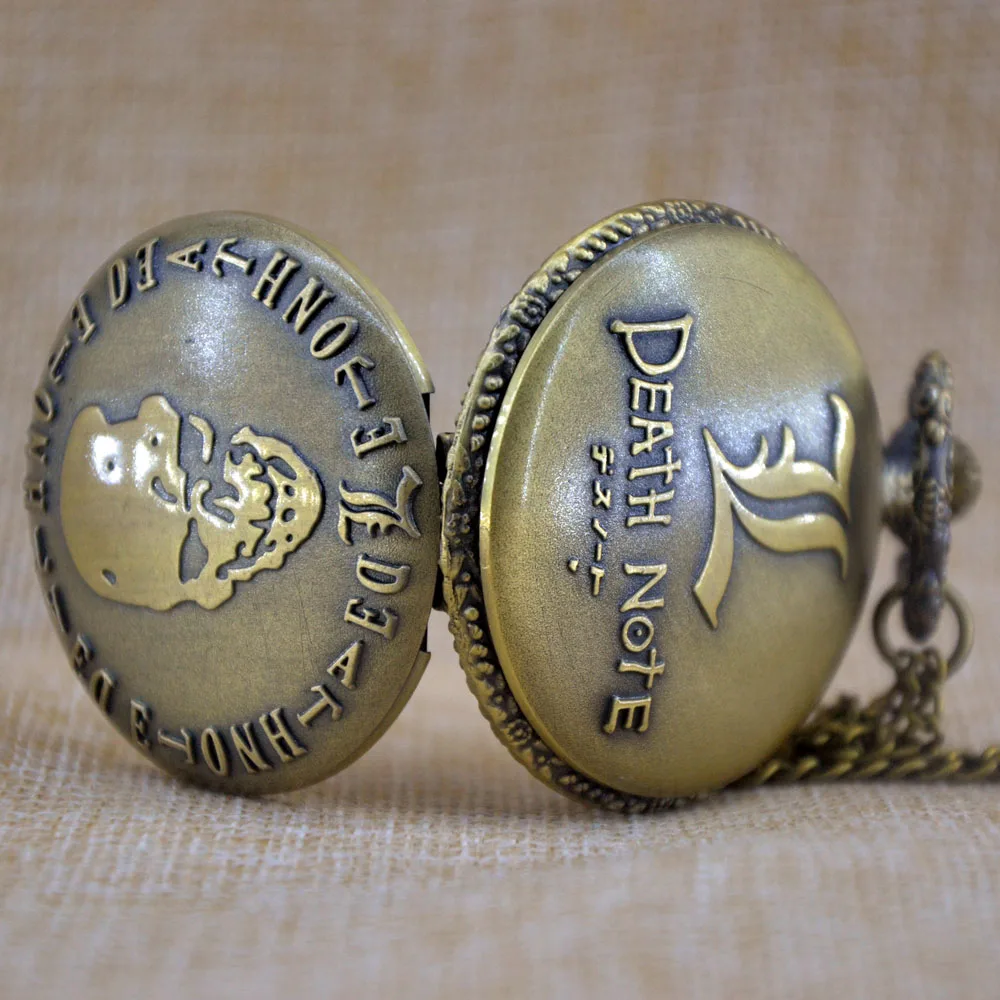 Retro Death Note Japanese Anime DN Dial Skull Quartz Pocket Watch Analog Necklace Pendant Womens Mens Gift Reloj Montre De Poche | Наручные