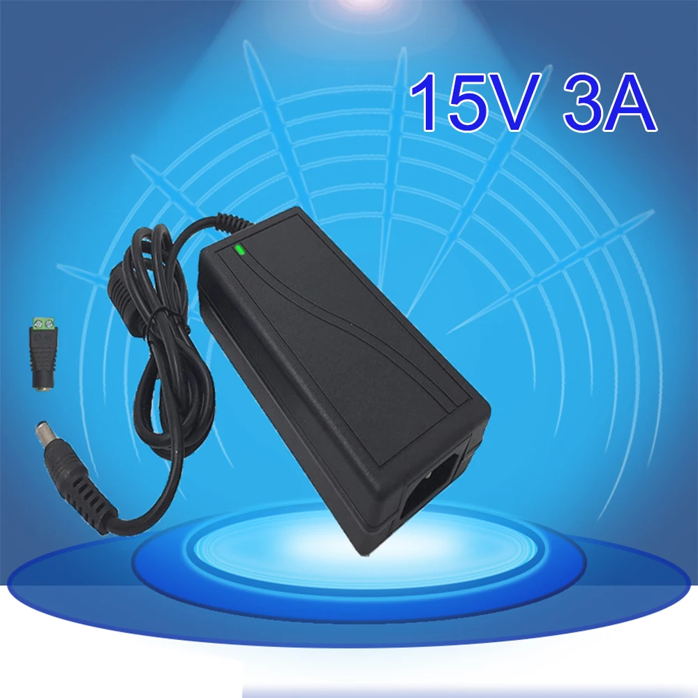15V3A AC 100 V-240 V DC 15 V 3A импульсный источник питания 15 вольт универсальный адаптер питания, трансформатор Светодиодный светильник AC/DC зарядное устройство 5,5-2,5 мм