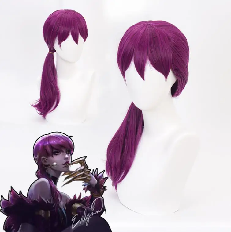 Парик для косплея из игры KDA K/DA Ahri парик лисьей шерсти 70 см с ушками Акали Эвелинн