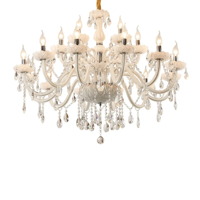 

Living Room Chandelier Light Luxury Atmosphere European Crystal Chandelier Candle Light Simple Modern Bedroom Lamp
