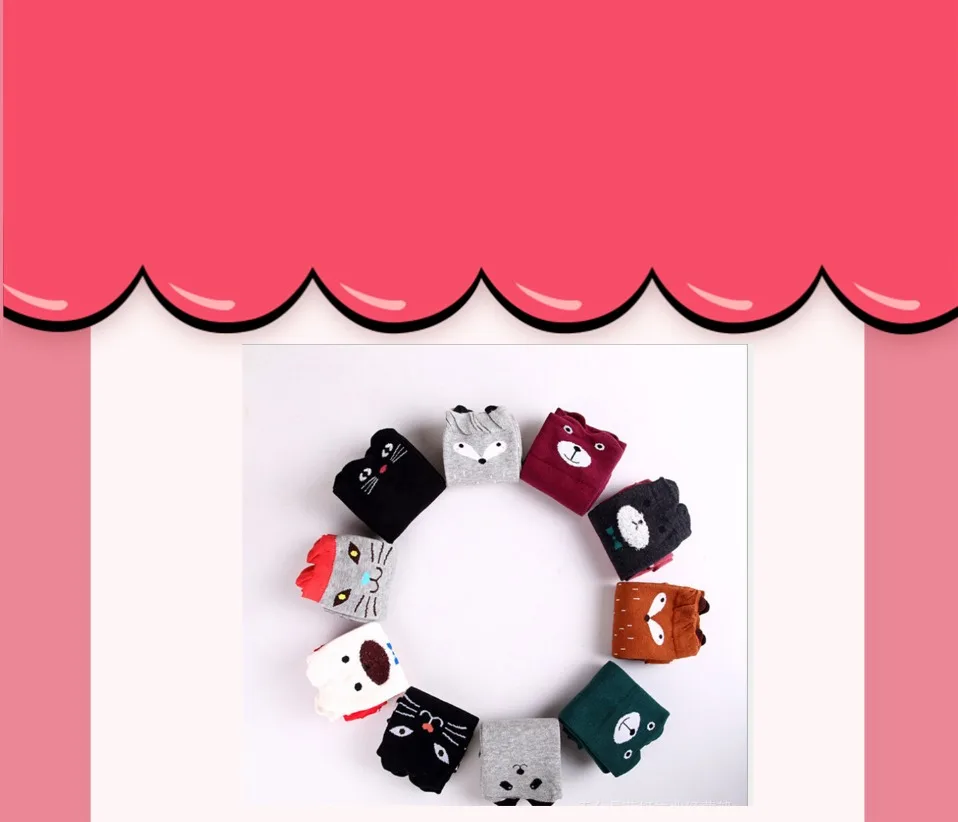 Cotton Cartoon Children's Baby Fox Socks With Bear Knee Highs Long Cute Infantil Kids for Girls kniekousen 3-12 Years old 1pcs