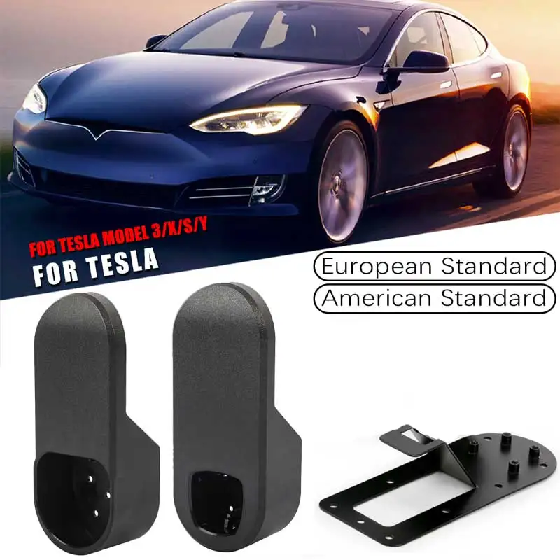 1 Set Car Charger Holder Adapter Support Type 2 Wall Mount Bracket Charging Cable Organizer For Tesla Model S X 3 Y Accessories |