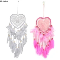 creative dream catcher hollowed out led heart shaped dream catcher warm light home hanging ornaments decoration