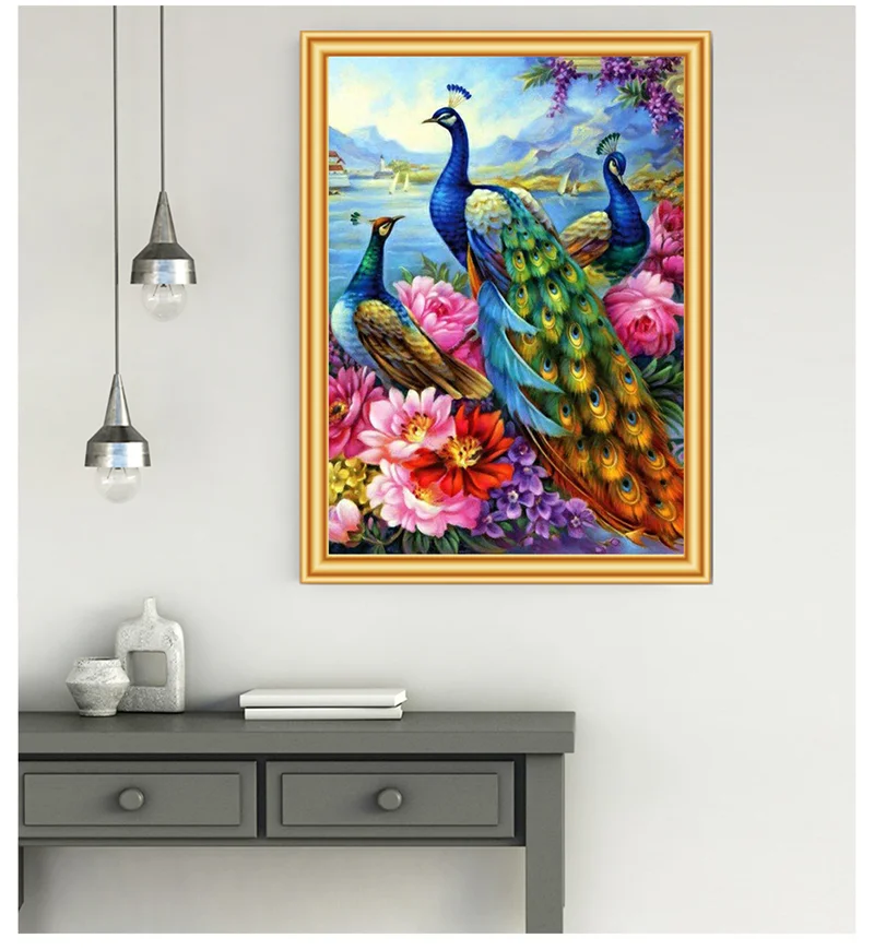 Алмазная 5D картина сделай сам животное павлин цветок алмазная вышивка мозаика