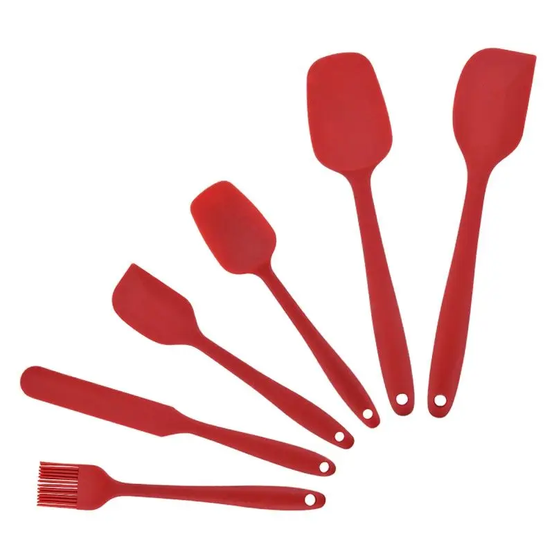 

Kitchen Silicone Utensils 6pcs/set Non-stick Cooking Spatula Oil Brush Scraper Dinnerware Set Cooking Tools Accessories Supplies