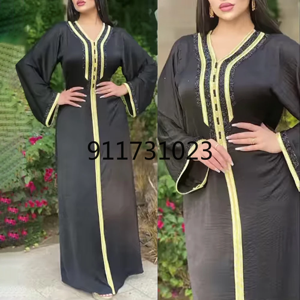 Черные Abayas для женщин Дубай турецкие Пакистанские Вечерние платья элегантная