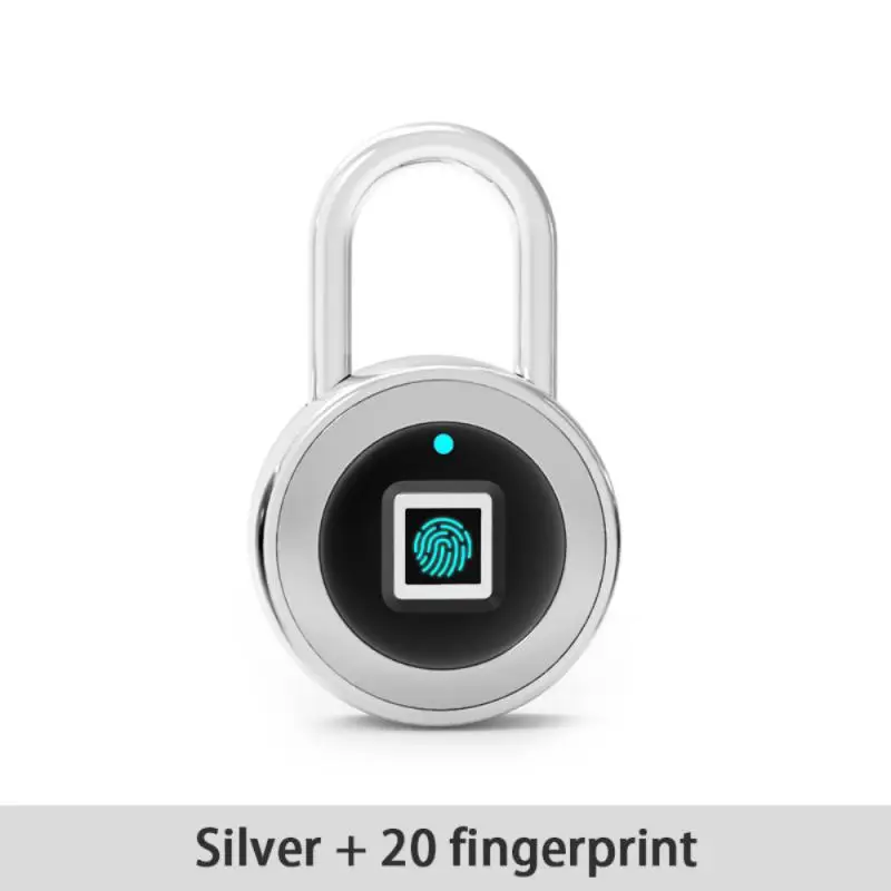 

Intelligent Fingerprint Keyless Door Lock USB Rechargeable Padlock 20 Fingerprint Sorage Zinc Alloy Super Waterproof Lock