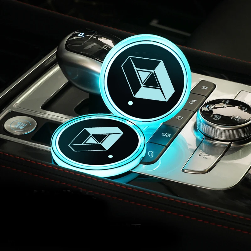 For Renault Kangoo Kadjar Trafic Twingo Scenic Clio Laguna 3 Accessories LED Water Coaster Glass Atmosphere Light Sticker | Автомобили и