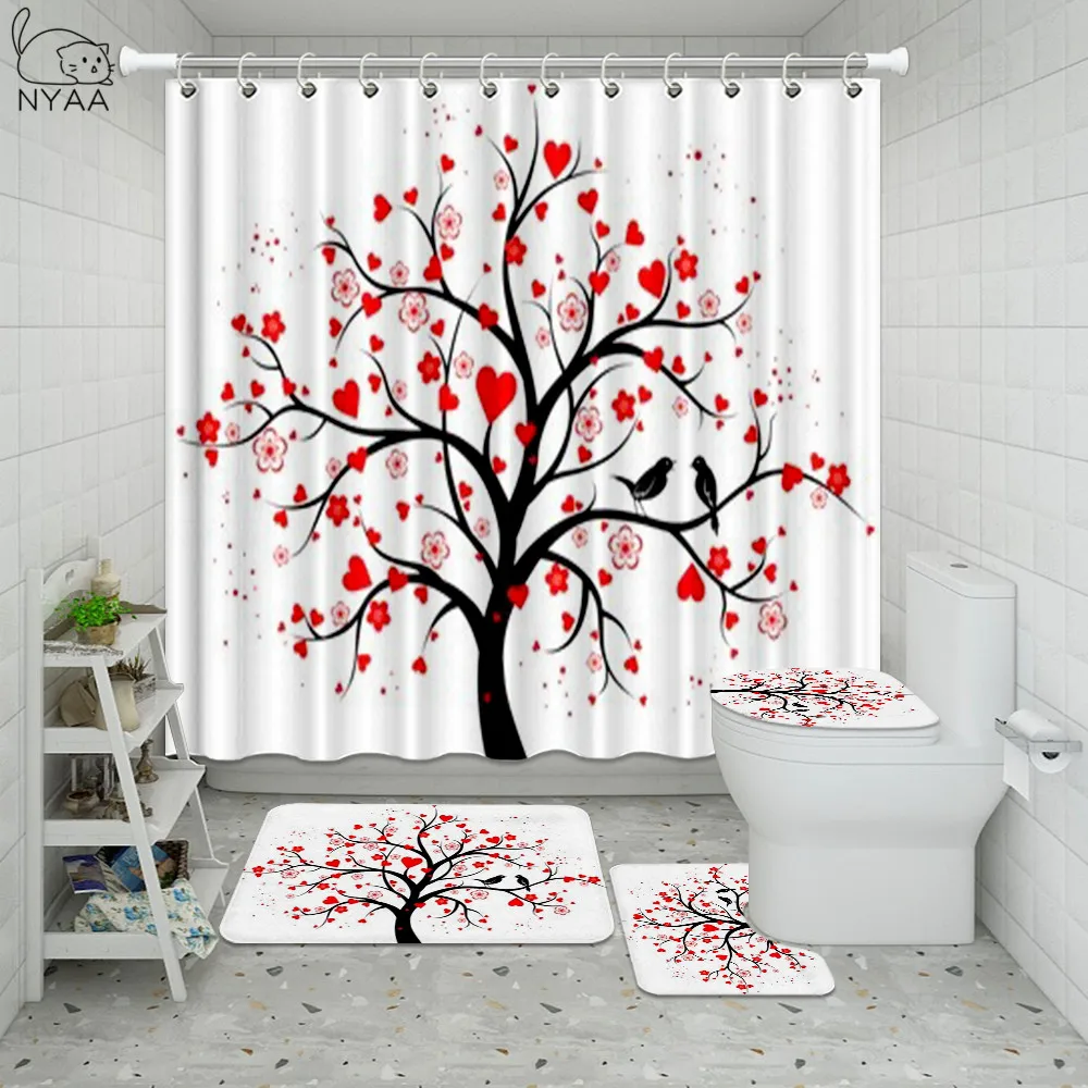 Занавеска для душа NYAA из полиэстера водонепроницаемая фрикционная шторка ванной