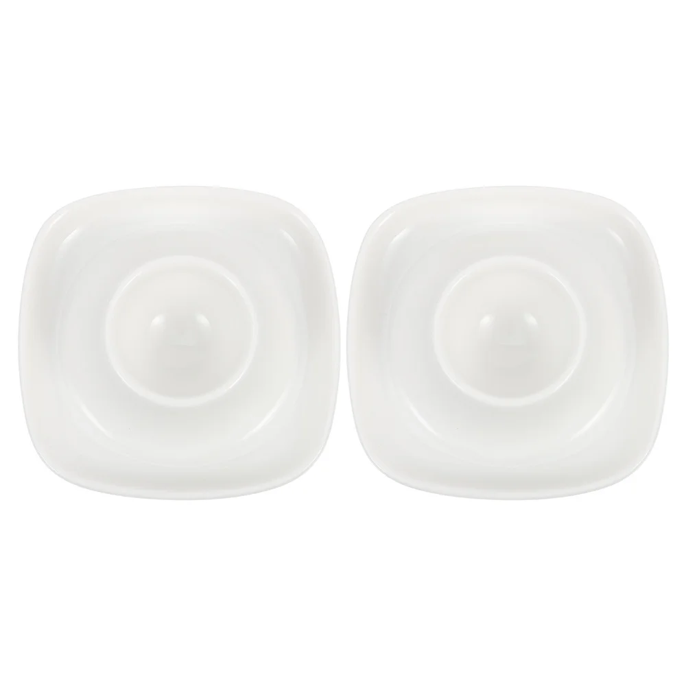 

1 Set 2Pcs Practical Egg Cups Holders Creative Ceramic Egg Holders Plates