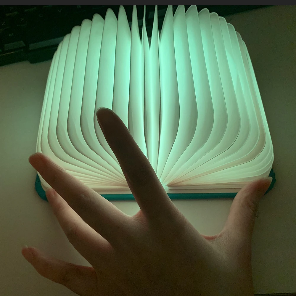 

PU book light creative gift flip folding LED book light USB charging mini night light Desk light