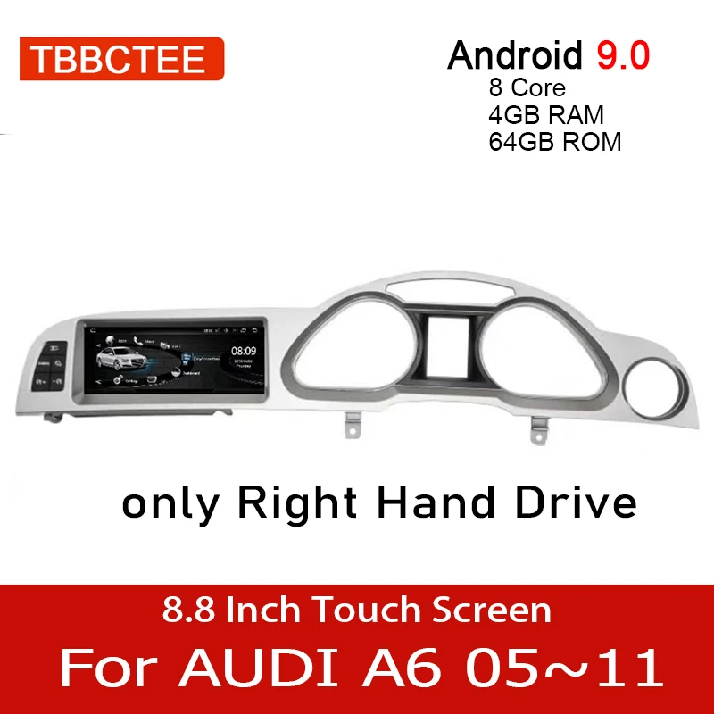 Автомобильный мультимедийный плеер Android 9 0 4 + 64 ГБ для Audi A6 C6 4f 2005 ~ 2011 MMI 2G 3G RHD