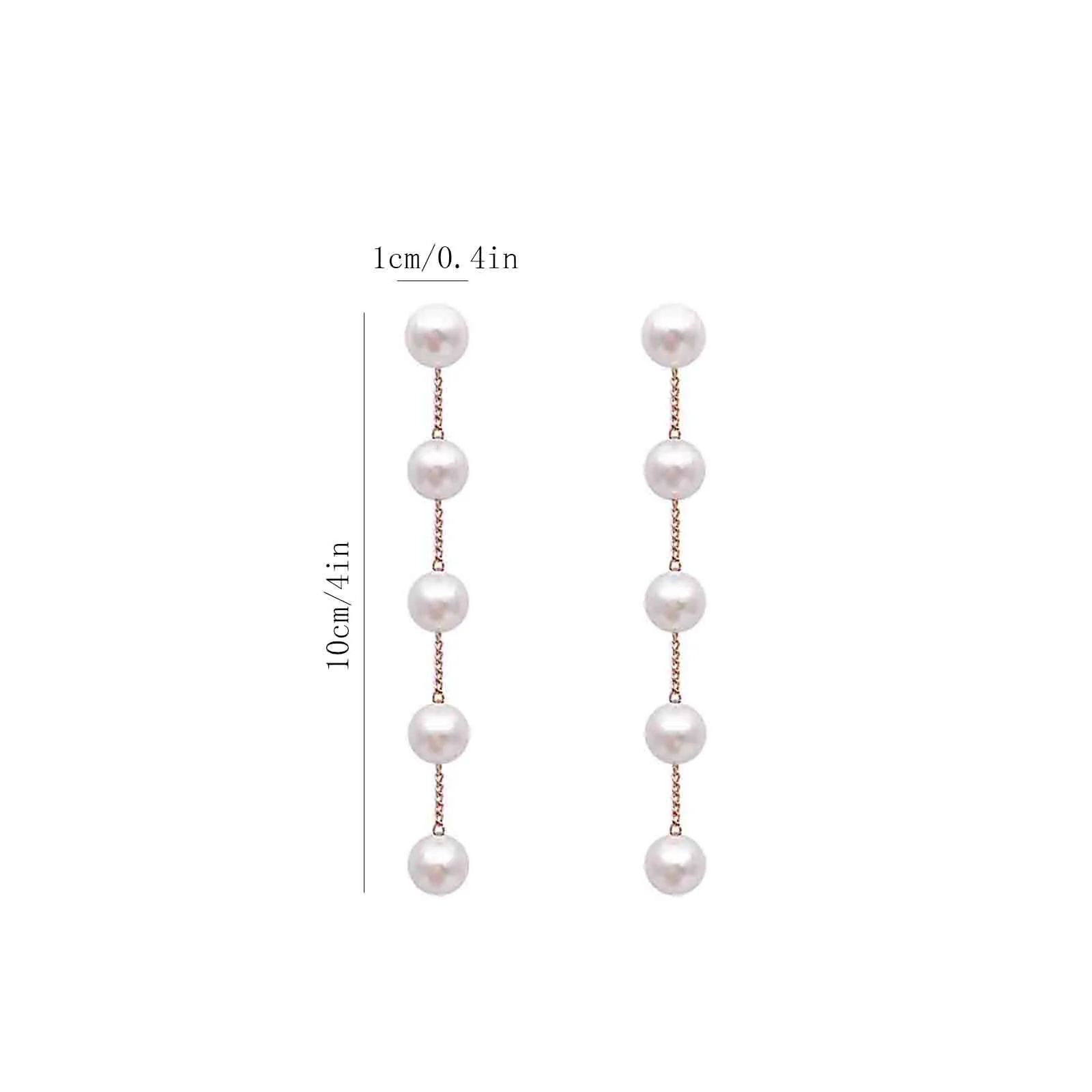 

Silver Needle Korean Fashion Net Red Temperament Imitation Pearl Chain Tassel Long Earrings Water Drop Jewelry Accessories #672